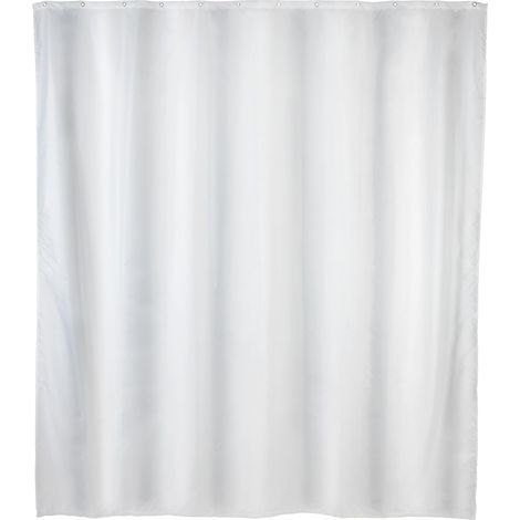 Rideau de Douche antimoisissure Revêtement antibactérien et Hydrofuge Base lestée Lavable en Machine 30° Anneaux Rideau de Douche Inclus Polyester 180x200 cm Blanc (1/5)