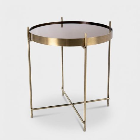 Tavolino da salotto in vetro temperato e metallo Elegant