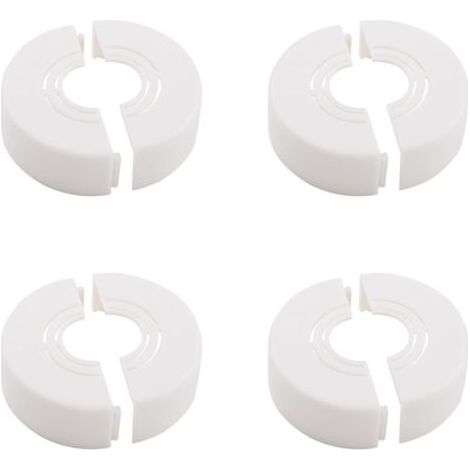 Couvercle de tuyau mural, 4pcs Plastique Trou Mural Décoration Couvercle de bride divisée Installation facile Plaque de conduite ronde réglable Couvercle de tuyau mural Accessoires (Blanc) (1/5)