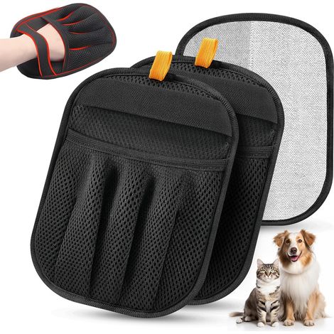 Gant d'épilation de 2pièces pour chats et chiens, gants électrostatiques à cinq doigts nouvellement mis à niveau pour chats et chiens,outil d'épilation réutilisable pour canapé,vêtements,siège,tapis