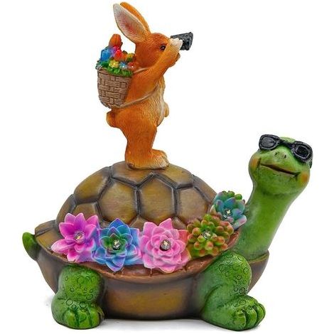Schildkröte Hase Gartendekoration Solarstatue Tier (1/5)