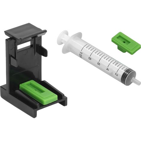 Clip de fixation pour cartouche d'encre de recharge, en ABS et PP, avec seringue intégrée, compatible avec les modèles 745, 746, 47, 57, 705, 706, 810, 811, 210 et 211. (1/5)
