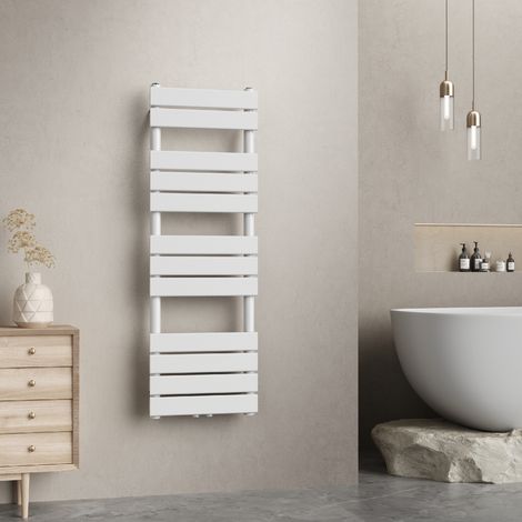 Radiador toallero mural Voss 528 W 12 lamas acero 120x40 cm - Blanco [neu.haus]
