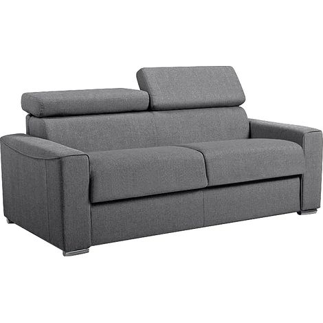 Divano letto 3 posti ribalta doghe larghe memory foam - Letto: 140 cm x 22 cm Tessuto Grigio - VIZIR (1/5)