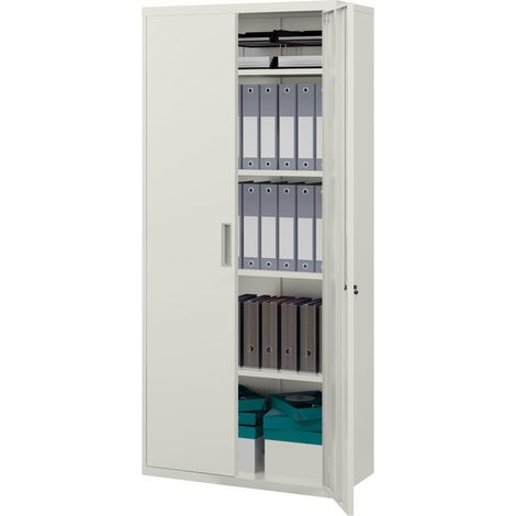 Armadio ufficio 5 livelli 4 ripiani regolabili acciaio bianco 80x40x180 cm (1/5)