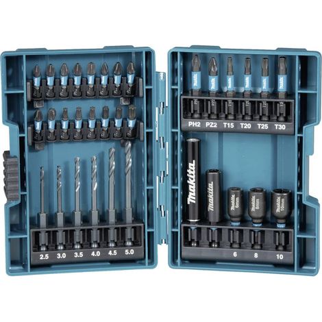 Makita B-66896 33 parti Assortimento punte e inserti Metallo 2.5 mm, 3 mm, 4 mm, 4.5 mm, 5 mm