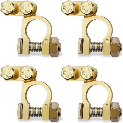 CSPARKV 2 Pairs Battery Terminals, +/- 12V/24V Copper Battery Terminal, Battery Connector for Car, Boat, Motorcycle, Caravan (1/5)