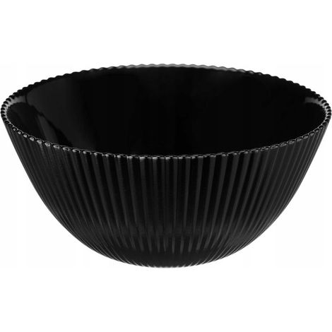Saladier rond en verre opale cannelé noir, 15,2 cm, 1 pièce, Aurora (1/2)