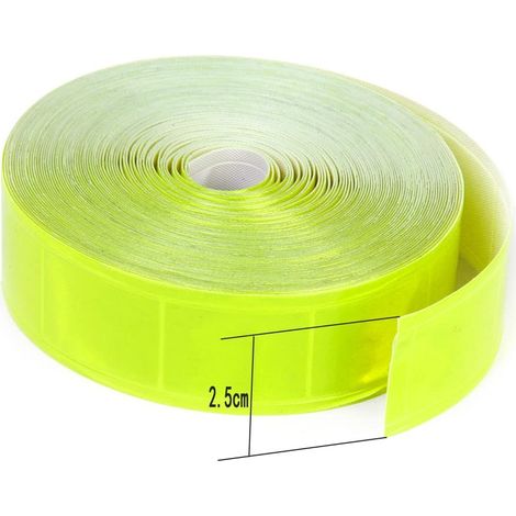 Nastro in PVC giallo rifrangente fluorescente da cucire sui vestiti 25/50mm Misura - 2,5cm x 5 Metri (1/3)