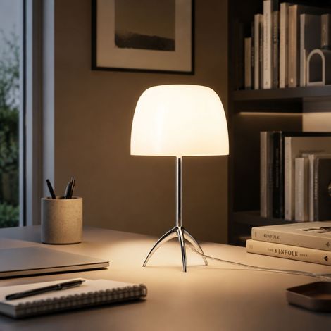 Lámpara De Mesa De Diseño "GRETA" - Pantalla De Cristal - G9 (1/5)
