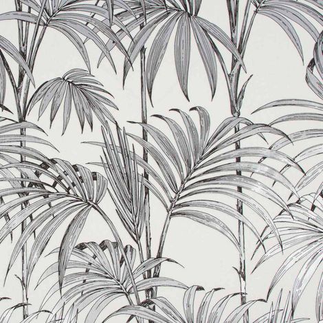 Honolulu Palm Wallpaper Silver Leaf Julien Macdonald Glitter Metallic Vinyl