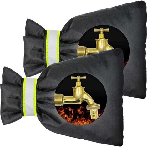 Lot de 2 housses de robinet d'extérieur pour l'hiver H 22,9 x l 17,8 cm, chaussettes de robinet de jardin extérieur pour protection contre le gel, isolée imperméable réutilisable (1/4)