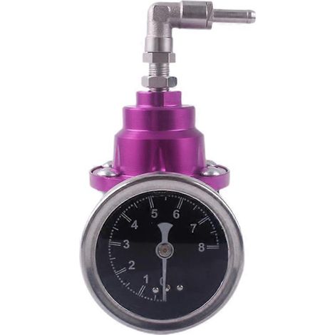 Régulateur de pression de carburant universel réglable pour compresseurs, soupape de régulation de pression d'essence pour pièces d'alimentation en carburant automobile Violet (1/5)