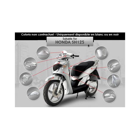 Kit Carrosserie Noire Honda SH125/150 jusqu'à 2008
