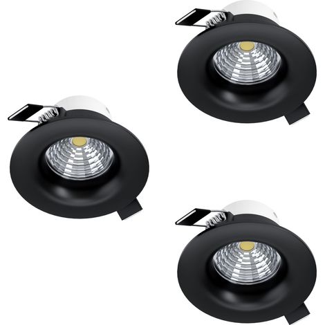 Set 3 Faretti Incasso Moderno Saliceto Alluminio Nero Led 4,8W 3X450Lm Ip20 (1/2)