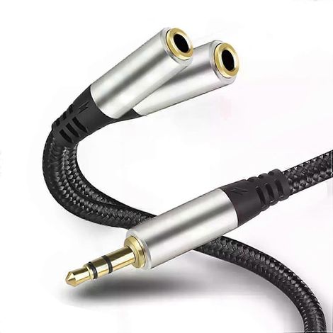 Y-Splitter 35-mm-Audiokabel, 1 Stecker auf 2 Buchsen, Verlängerungskabel, passend für Kopfhörer, Headsets, MP3-Player, MP4-Player, Stereo-Steckeradapter-JXLGV (1/5)