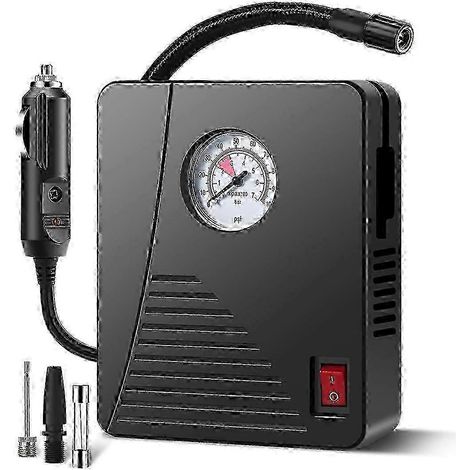 Gonfleur de pneus portable, compresseur d'air, pompe à air pour voiture, compatible avec les pneus de voiture et de moto, gonflage rapide jusqu'à 100 psi. (1/5)