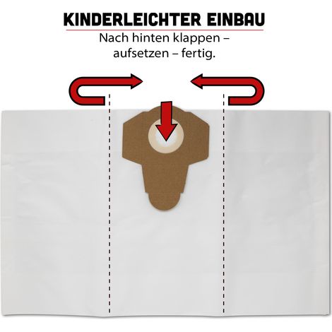 10 Vlies Beutel passend für Scheppach Nass Trockensauger ASP30-ES ASP30-OES