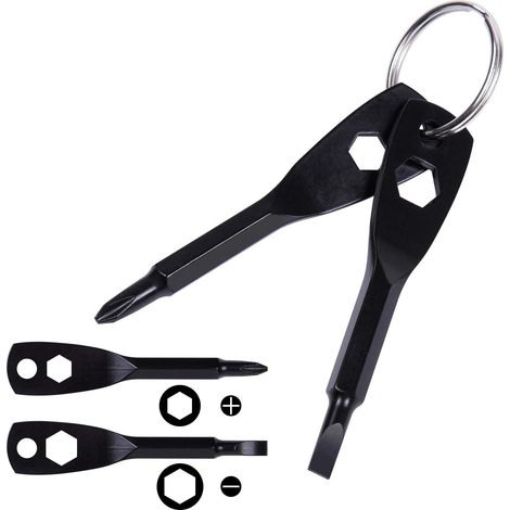 Tourvenis Multifunktions-Taschenschlüssel, 4-in-1-Reparaturwerkzeug mit Kreuzschlitz-, Schlitz- und Innensechskantschlüssel, Geschenk für Männer und Ehemänner (1/5)