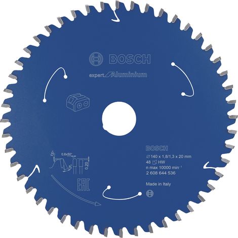 Bosch Kreissägeblatt Expert for Aluminium für Akku-Handkreissägen 140 x 1,8 / 1,3 x 20 48 Zähne - 2608644536