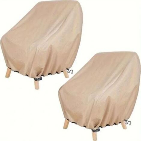Lot de 2 housses de chaise de jardin, 71 x 76 x 81 cm, protection imperméable pour fauteuil d'extérieur (1/4)