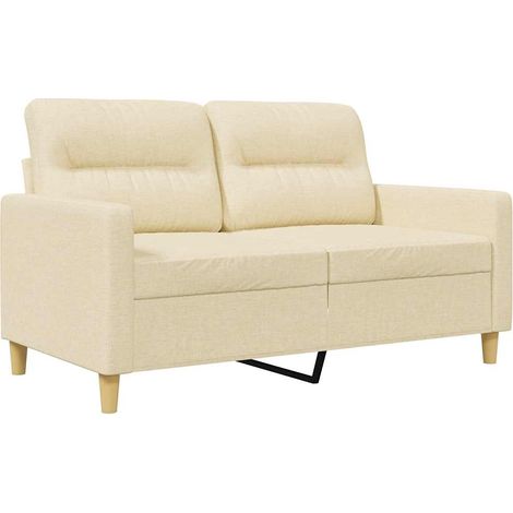 Canapé  Sofa à 2 places Crème 120 cm Tissu (1/5)