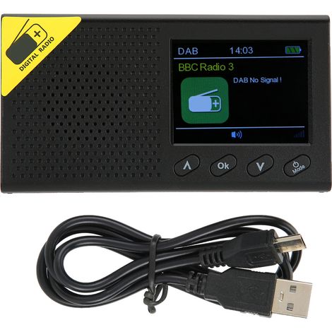 Radio DAB+ Portable avec Écran LCD 2,4 Pouces et Sortie Stéréo pour Maison