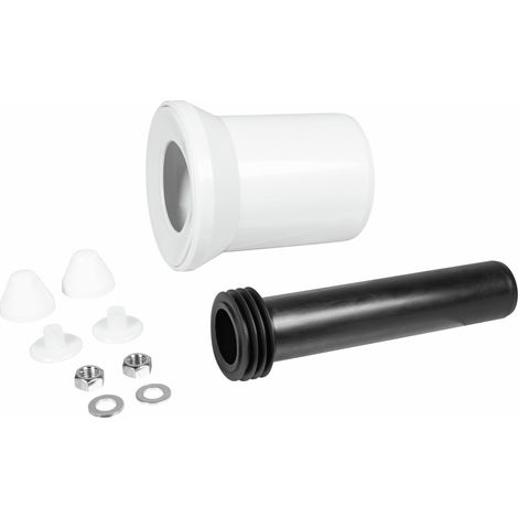 Cornat CKAG - Set di pezzi per WC a parete, 110/160 mm, colore nero, DN 100 (1/4)