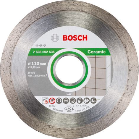 BOSCH Disques à tronçonner diamantés céramique - Standard for Ceramic - 110 mm - x 1 - 7.5 mm - 22,23 mm