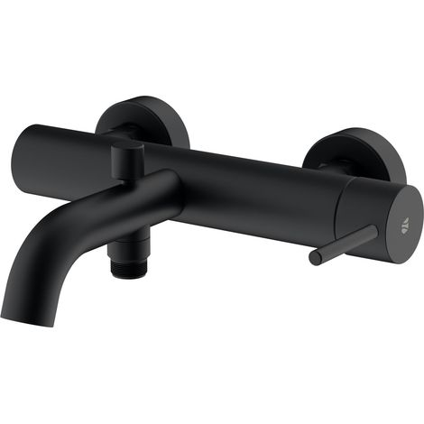 BERNSTEIN - Miscelatore per vasca a parete in acciaio inox nero opaco, getto delicato e risparmio idrico - 26x3x22 cm (LxAxP) - VIREO	Nero opaco