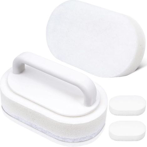 Pack di 2 spazzole di pulizia zero con spessore di spugna per la piscina, vasca da bagno, doccia, piastrelle, vetroresina (1/5)
