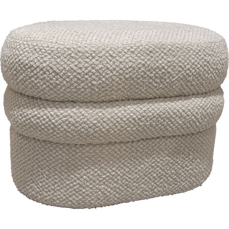 Pouf en bouclette et structure en bois (1/5)