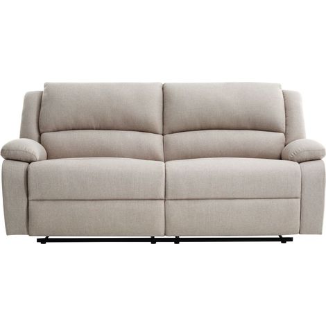 Loungitude – Canapé relax manuel 3 places – 2 assises XXL – Inclinaison jusqu'à 170° – Tissu beige – Dimensions 193 x 93 x 96 cm (1/5)