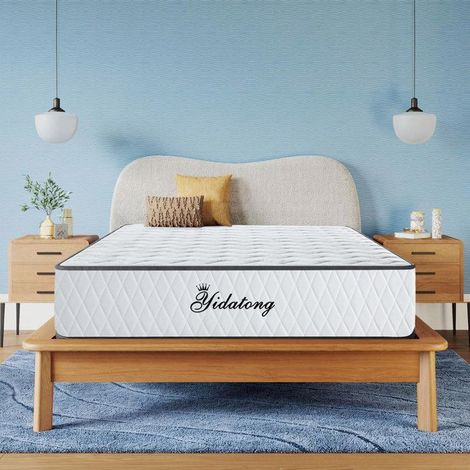 Matelas 90x200 cm Premium, Épaisseur 26 cm, Hybride Mousse à Mémoire de Forme & Ressorts Ensachés, Blue Latex, Hypoallergénique (1/5)