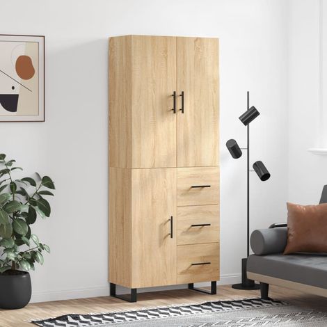 Highboard Sonoma-Eiche 69,5x34x180 cm Holzwerkstoff (1/5)
