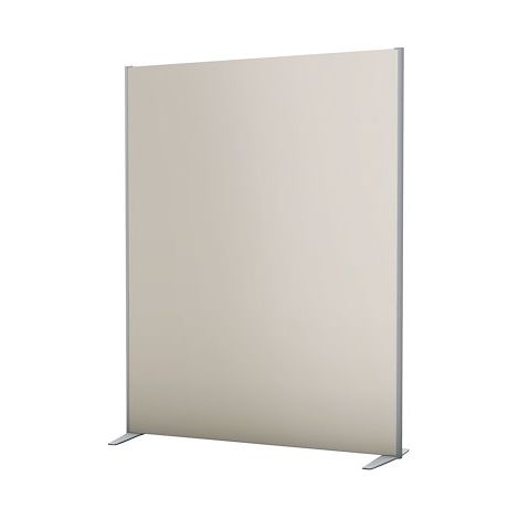 Cloison START UP - Bois antibactérien - L 120 x H 160 cm - Cadre coloris aluminium / Sable - avec Pieds fixes couleur aluminium (1/2)