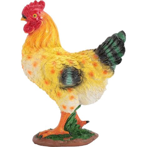 statue jardin exterieur-Figurine de Poulet Résine Sculpture Décorative Jardin Ferme – Ornement Patio/Extérieur Longue Durée Résistant aux Intempéries (1 Figurine) (1/5)
