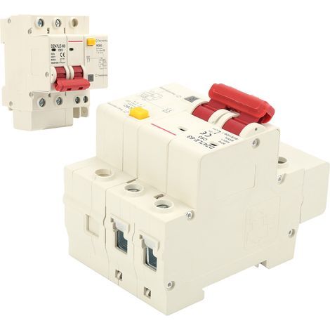 Disjoncteur différentiel 2P DZ47LE-63 63A, protection de fuite à la terre, interrupteur automatique miniature, 2 modules, 230V, pour tableau électrique (1/5)
