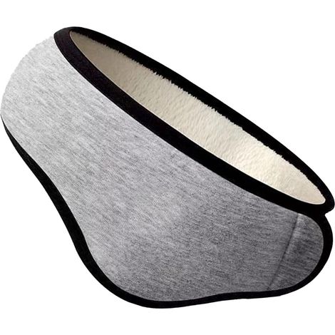 Casque anti-bruit sommeil, cache-oreilles hiver réglable, protection auditive extérieure, serre-tête chaud gris avec bouchons d'oreilles (1/5)