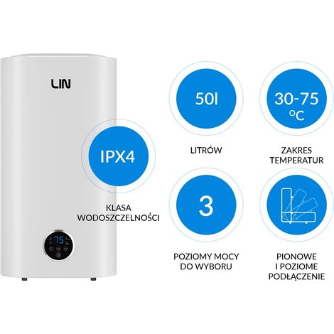 Calentador de agua eléctrico lin lifvd1smwh 50l universal blanco (1/5)