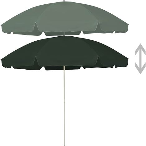 vidaXL Sombrilla de playa verde 300 cm (1/2)