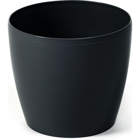 Maceta de plástico negro con tapa, 12 cm, Magnolia (1/4)