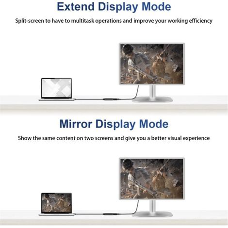 Câble convertisseur USB-C vers HDMI 4K, adaptateur USB-C mâle vers HDMI femelle avec synchronisation audio et vidéo 4K, compatible avec iPhone 15, MacBook Pro 2016-2018, etc. (1/3)