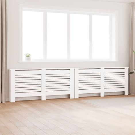 Cache-radiateurs 2 pcs Blanc 172x19x81,5 cm MDF
