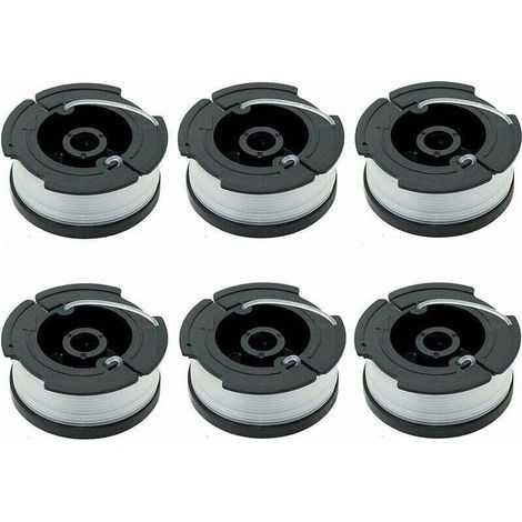 Pack of 6 A6481 A6485 spools for Black & Decker trimmers – 10m line length – Pre-wound for optimal performance (1/4)