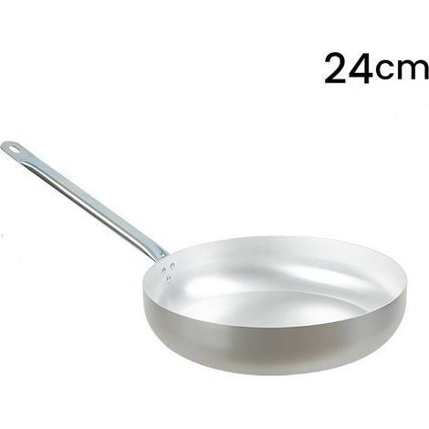 TrAdE Shop Traesio - Saltapasta Padella In Alluminio Con Manico Metallo ø20-22-24 Cm Utensile Per Cucina -    -diametro 24cm   -