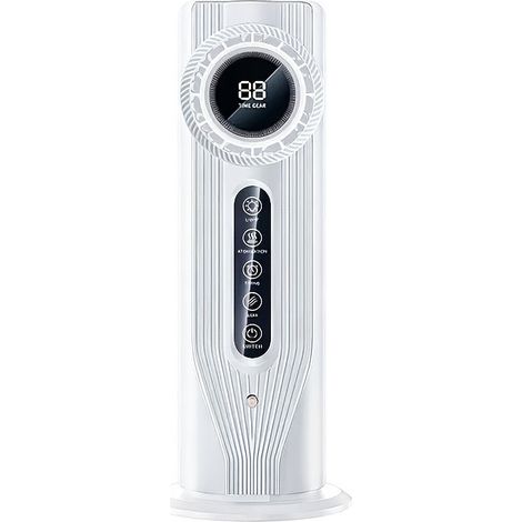 Tragbarer Klimaanlagenventilator, 6 Lüfterstufen, kleines digitales Tischdisplay, tragbare Nebelfunktion, weiß. (1/4)
