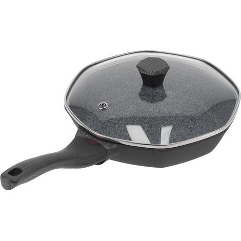 Poêle octogonale antiadhésive pour plaques à induction, plaques électriques vitrocéramiques et cuisinières à gaz (petite taille : 28 cm / 11 po) (1/5)