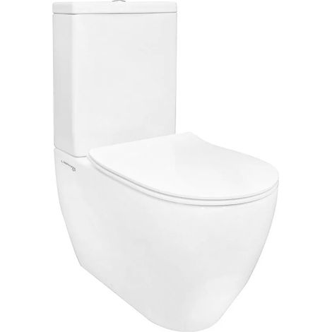 Vaso monoblocco filomuro rimless completo di sedile soft close (1/2)