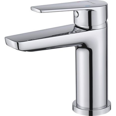 Rubinetto per lavabo BOED con altezza del beccuccio di 94 mm, miscelatore monocomando per acqua calda e fredda, in ottone cromato. (1/5)